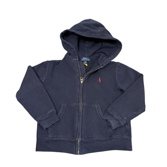 Polo Ralph Lauren Other - Polo Ralph Lauren Unisex Kids Navy Blue Full Zip Hooded Sweatshirt Size 6 120/60